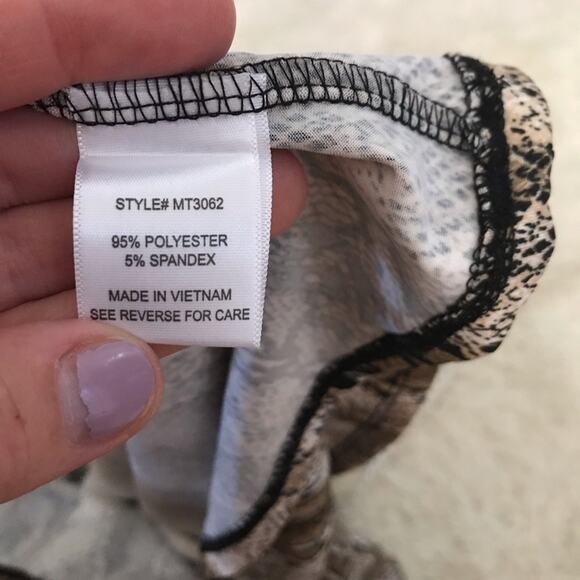 Always Indigo animal print zip blouse size XL - Picture 6 of 6